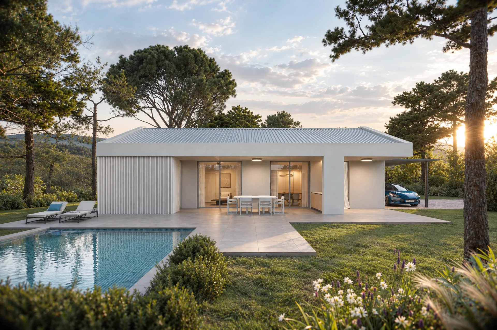 Render de Casa Levante, casa prefabricada panorámica