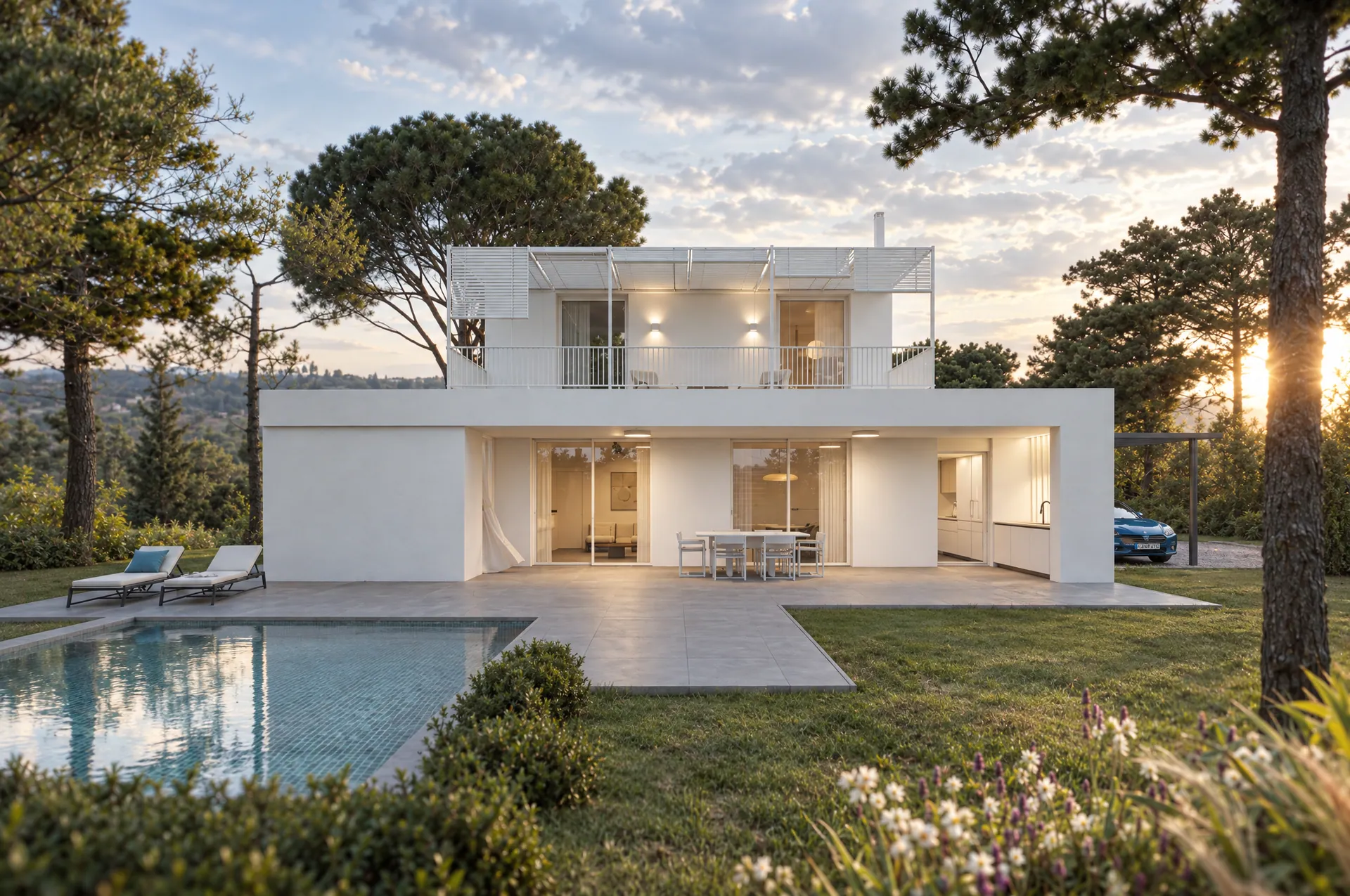 Render de Casa Marina, casa prefabricada panorámica