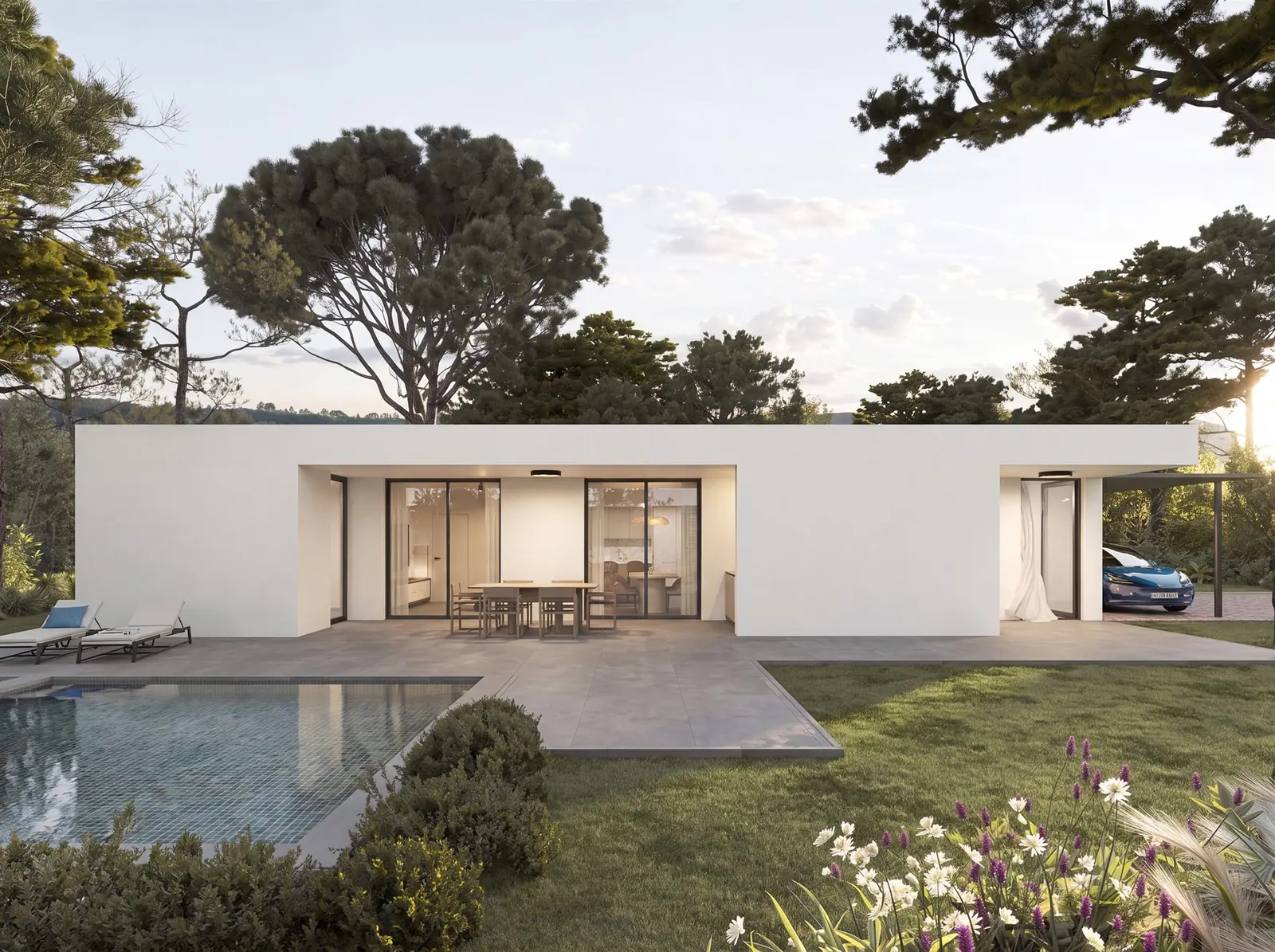 Vivienda unifamiliar de una planta en su parcela