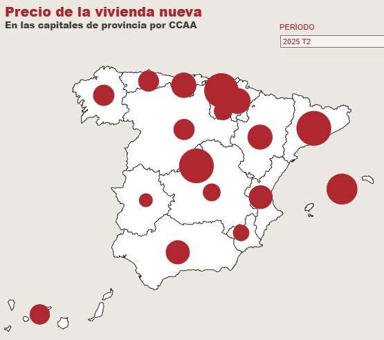 precio de la vivienda nueva por comunidades autónomas